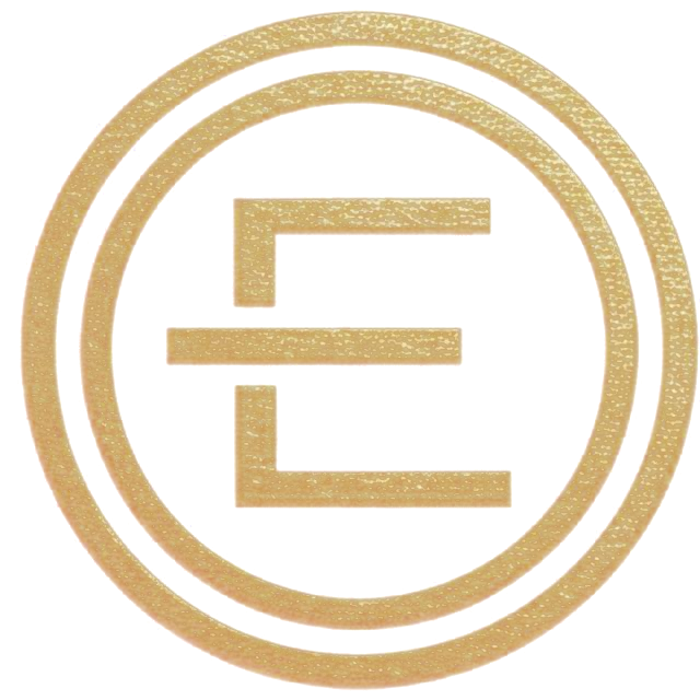 Enlivo Technologies logo — gold E monogram
